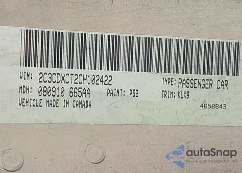 2012 Dodge Charger R/T из США, поврежденный, VIN 2C3CDXCT2CH102422